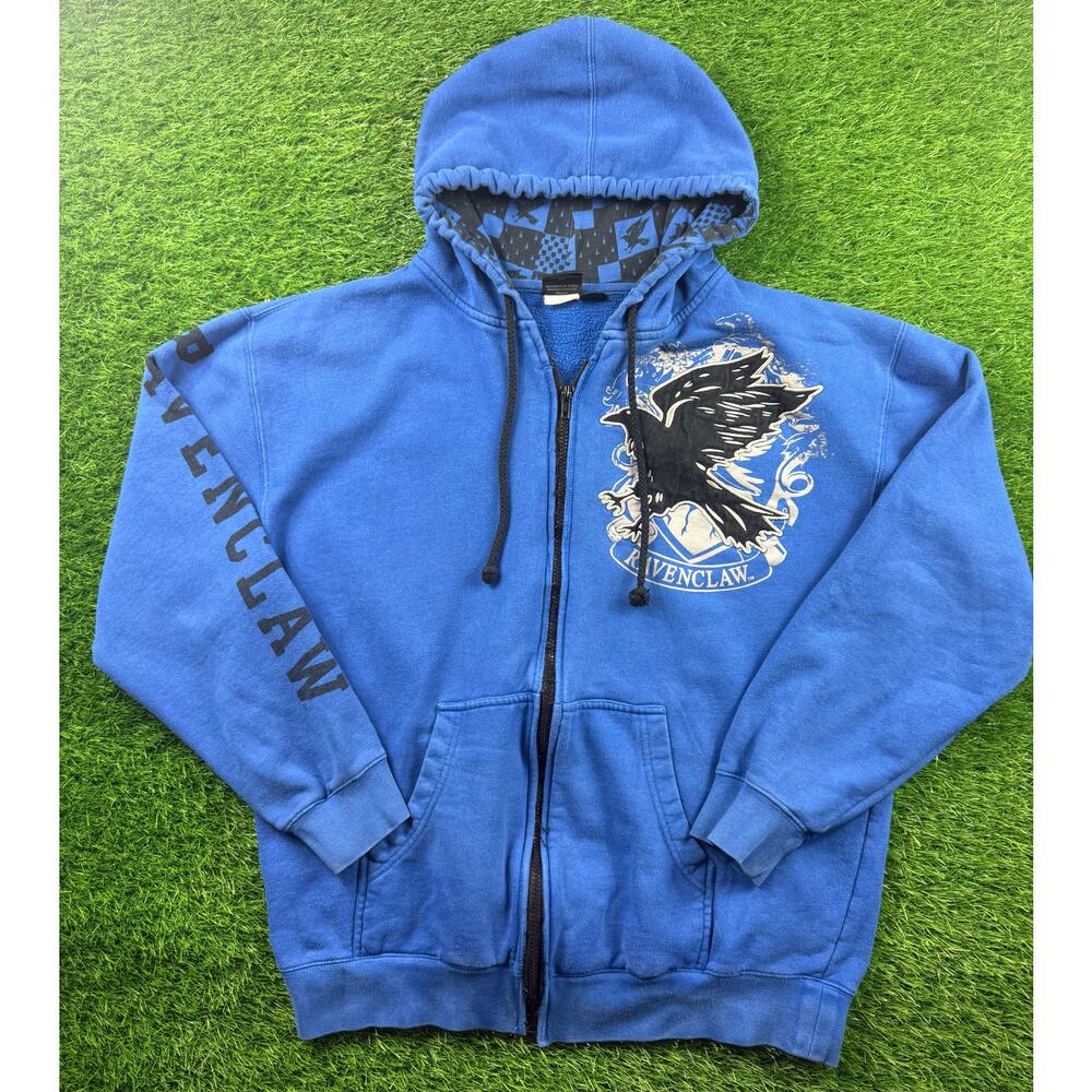 Harry Potter Ravenclaw Men's L Blue Full Zip Hoodie Universal Studios Jacket